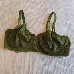 Auden Lace Underwire Bra in Forest Green